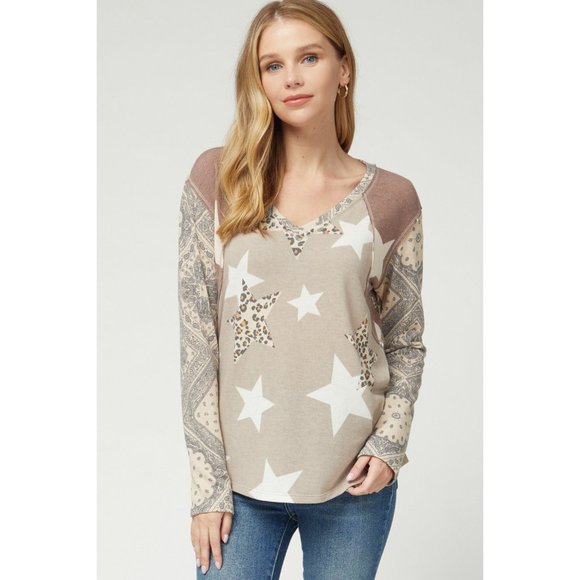 entro Tops - Entro Paisley, Leopard & Star Top